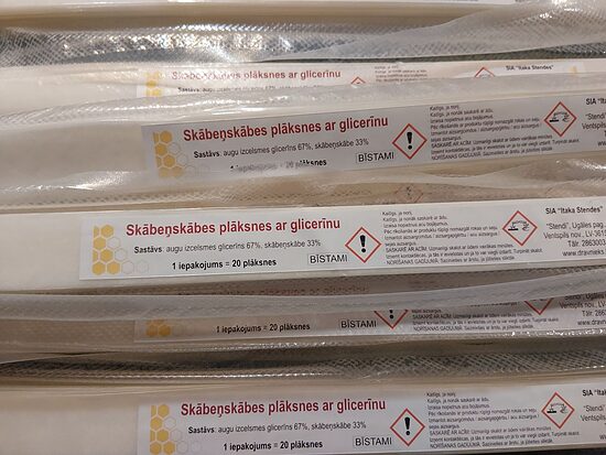Skābeņskābes-glicerīna plāksnes, standarta, 405 x 25 mm, 20gab.
