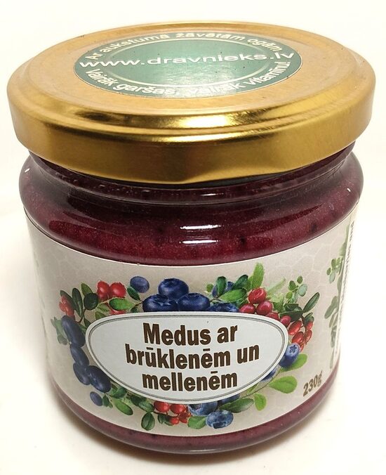 Medus ar brūklenēm un mellenēm 230g LIO